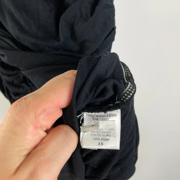 YOUNG FABULOUS & BROKE Cadler Ruched Dress Black - Picture 8 of 9